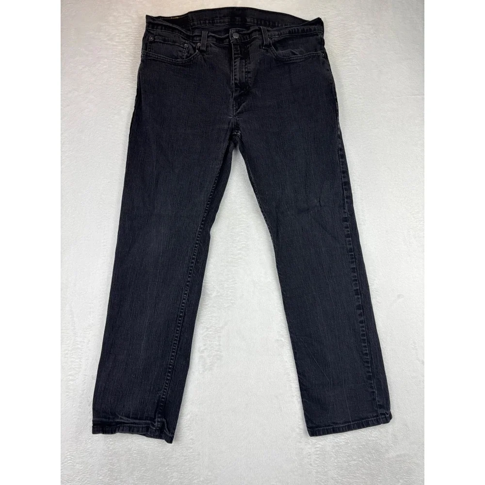 Levis 559 Men's 36x32 Jeans Fuzzy Black Fades Dark Grungy Washed Denim Pants